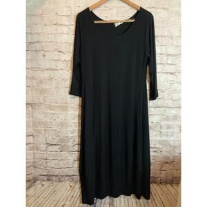 Truth + Style Dress Womens Medium Black Lagenlook Midi‎ Modal Stretch Flowy